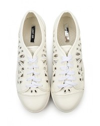 Женские белые кожаные кеды от LOST INK