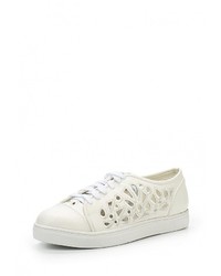 Женские белые кожаные кеды от LOST INK