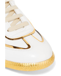 Женские белые кожаные кеды от Maison Margiela