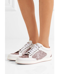 Женские белые кожаные кеды от Jimmy Choo