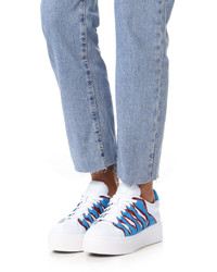 Женские белые кожаные кеды от Kenzo