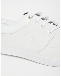 Мужские белые кожаные кеды от Fred Perry