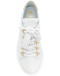 Женские белые кожаные кеды от Tod's