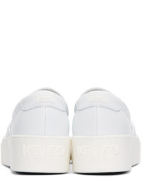 Женские белые кожаные кеды от Kenzo