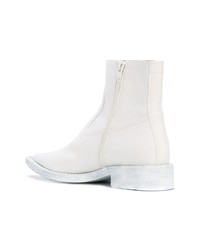 Женские белые кожаные ковбойские сапоги от MM6 MAISON MARGIELA