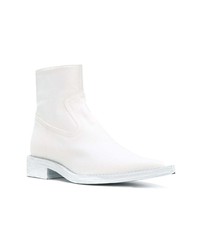 Женские белые кожаные ковбойские сапоги от MM6 MAISON MARGIELA