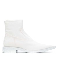 Женские белые кожаные ковбойские сапоги от MM6 MAISON MARGIELA