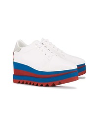 Белые кожаные кроссовки на танкетке от Stella McCartney