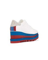 Белые кожаные кроссовки на танкетке от Stella McCartney