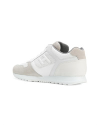 Мужские белые кожаные кроссовки от Hogan