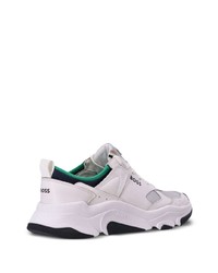 Мужские белые кожаные кроссовки от BOSS