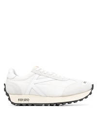 Мужские белые кожаные кроссовки от Kenzo