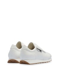 Мужские белые кожаные кроссовки от Prada