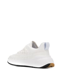 Мужские белые кожаные кроссовки от Bottega Veneta