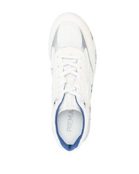 Мужские белые кожаные кроссовки от Premiata