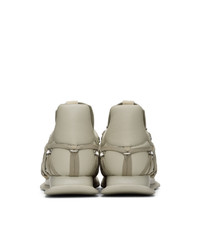 Мужские белые кожаные кроссовки от Rick Owens