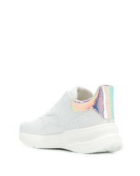 Мужские белые кожаные кроссовки от Alexander McQueen