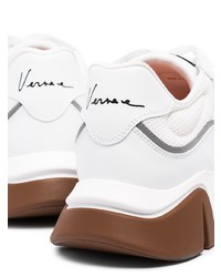 Мужские белые кожаные кроссовки от Versace