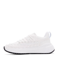 Мужские белые кожаные кроссовки от Bottega Veneta