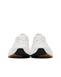 Мужские белые кожаные кроссовки от Bottega Veneta