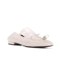 Женские белые кожаные лоферы с украшением от Coliac