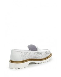 Женские белые кожаные лоферы от Bronx