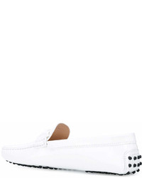 Женские белые кожаные лоферы от Tod's