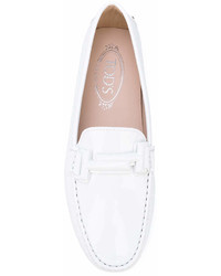 Женские белые кожаные лоферы от Tod's