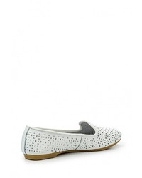 Женские белые кожаные лоферы от Destra