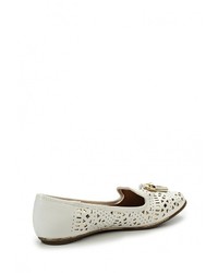 Женские белые кожаные лоферы от Dorothy Perkins