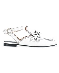 Женские белые кожаные лоферы от Nicole Saldaña