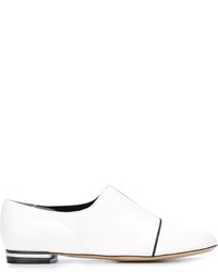 Женские белые кожаные лоферы от Emporio Armani
