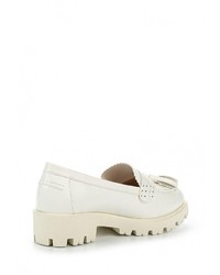 Женские белые кожаные лоферы от LOST INK