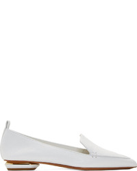 Женские белые кожаные лоферы от Nicholas Kirkwood