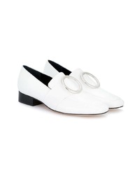 Женские белые кожаные лоферы от Dorateymur