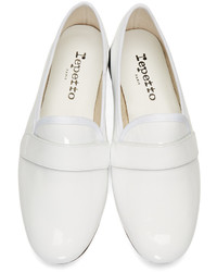 Женские белые кожаные лоферы от Repetto