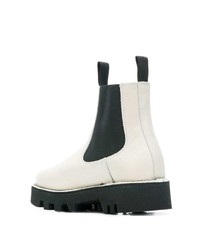 Женские белые кожаные массивные ботинки челси от Sofie D'hoore