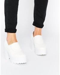 Белые кожаные массивные туфли от Asos