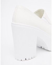 Белые кожаные массивные туфли от Asos