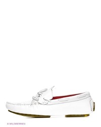 Мужские белые кожаные мокасины от Dino Ricci