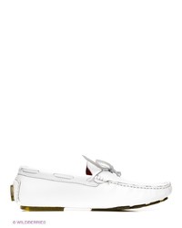 Мужские белые кожаные мокасины от Dino Ricci
