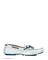 Мужские белые кожаные мокасины от El Tempo