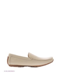 Мужские белые кожаные мокасины от El Tempo