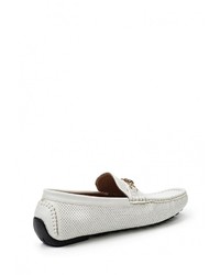 Мужские белые кожаные мокасины от Elong