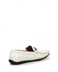 Мужские белые кожаные мокасины от Elong