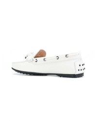 Женские белые кожаные мокасины от Tod's