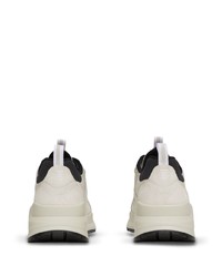 Мужские белые кожаные низкие кеды в клетку от Burberry