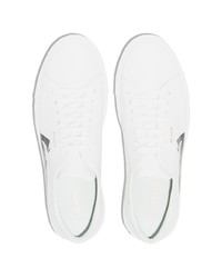 Мужские белые кожаные низкие кеды с вышивкой от Axel Arigato