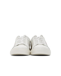 Мужские белые кожаные низкие кеды с вышивкой от Ps By Paul Smith