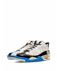 Мужские белые кожаные низкие кеды с принтом от Jordan